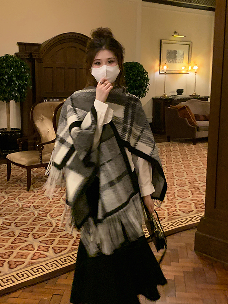 ケープショールアウターウェアレディース2025新作ルーズコートコートハイエンドオフィススカーフマントレディースアウターウェア