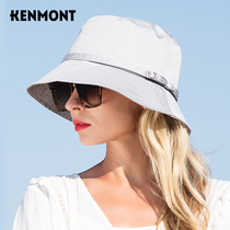  Camon cotton black fisherman hat Big edge sun visor Lace-up womens sunscreen basin hat Summer cool sun hat Japanese