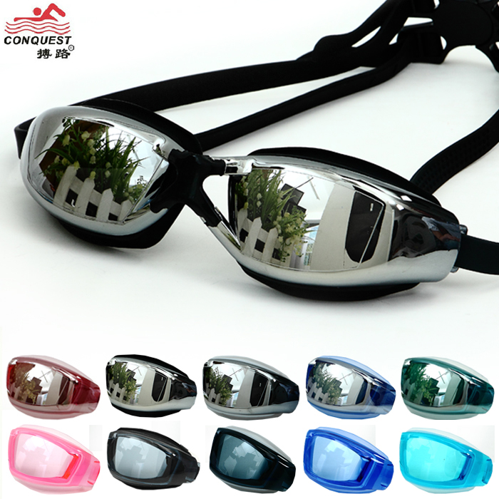 Waterproof anti-fog high-definition myopia large frame electroplating swimming goggles for swimming glasses male and female professional diving equipment