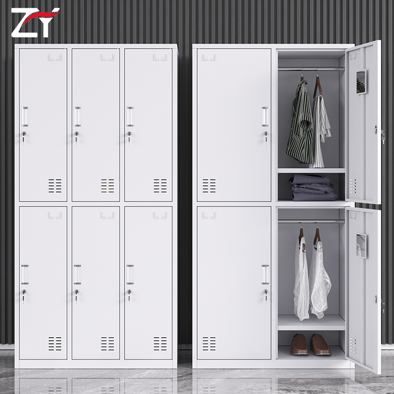 Six-door locker iron household storage cabinet staff wardrobe with lock shoe cabinet three-door storage cabinet dormitory cabinet