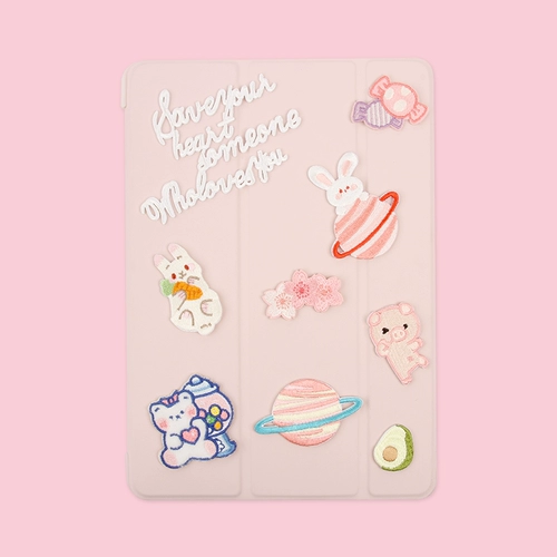 Милый радужный самоклеющийся карманный блокнот, декор, с вышивкой, единорог