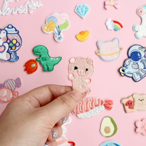 Милый радужный самоклеющийся карманный блокнот, декор, с вышивкой, единорог