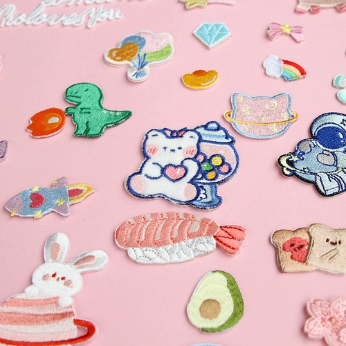 Милый радужный самоклеющийся карманный блокнот, декор, с вышивкой, единорог