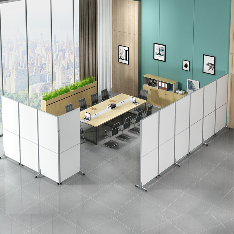 Office partition mobile screen foldable modern minimalist glass plate type push-pull partition wall improvised self-loading-Taobao