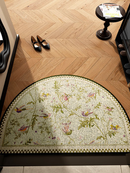 Silk circle entrance door mat, entrance floor mat, no-wash stain-resistant carpet outside the door, corridor new semicircle high-end medieval foyer