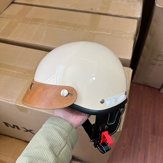 Retro 3C Certified Summer Harley Motorcycle Electric Vehicle Half Helmet Japanese Style Scoop Helmet Unisex Motorcycle Helmet