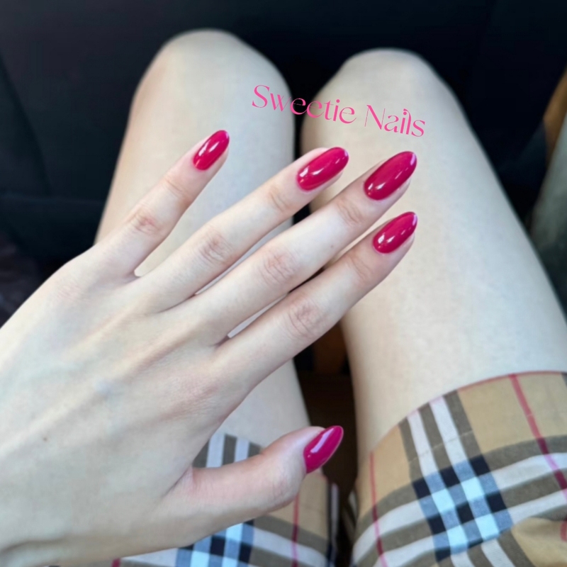 Sweetie｜Hot Girl Rose Red Dragon Fruit Color Solid Color Manicure That Enhances Complexion and Adds Elegance, Everyday Solid Color Handmade Press-On Nails