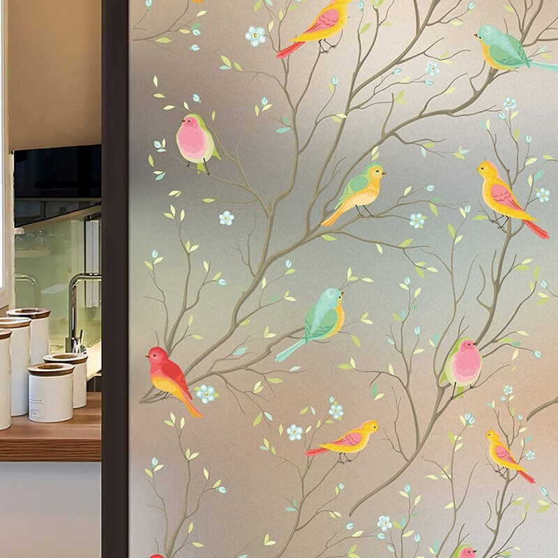 Glass Window Sticker Frosted Window Sticker dressing room Anti-Peep opaque Opaque Shading Anti-Walk Light Bathroom Window Flowers