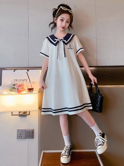 女童夏季连衣裙2025新款学院风polo裙子中大童网红运动裙女孩夏装
