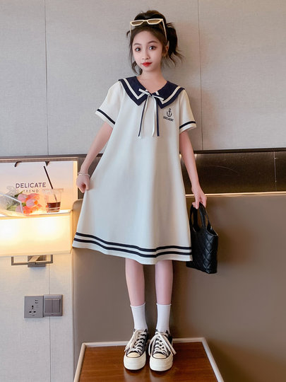 女童夏季连衣裙2025新款学院风polo裙子中大童网红运动裙女孩夏装