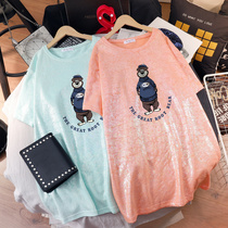 Pregnant woman T-shirt summer dress fashion women 2021 summer style Foreign style loose size wear long coat short sleeve t-shirt