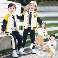 [六一儿童节合唱服表演服装幼儿园舞蹈服演出服男女童毕业服浅米黄]