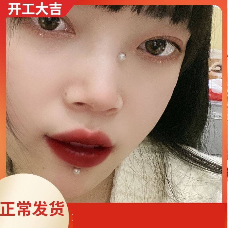 Navel Nail No Hole Nose Nail Fake Sticker Small Drill Super Flash Anti-drop Nail Free Patch Jewelry Fake Sticker European and American Ear Stud Smile Nail