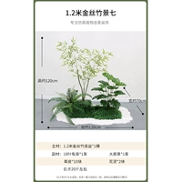 1,2 метра золотого шелкового бамбукового пейзажа седьмой