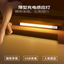 LED cabinet light with rechargeable human body automatic induction kitchen wardrobe wine cabinet light bar shoe cabinet wireless self-adhesive