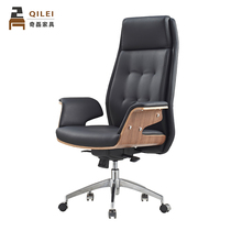 Nordic boss chair Comfortable and sedentary Leather office chair backrest lifting chair Home study chair Reclining computer chair