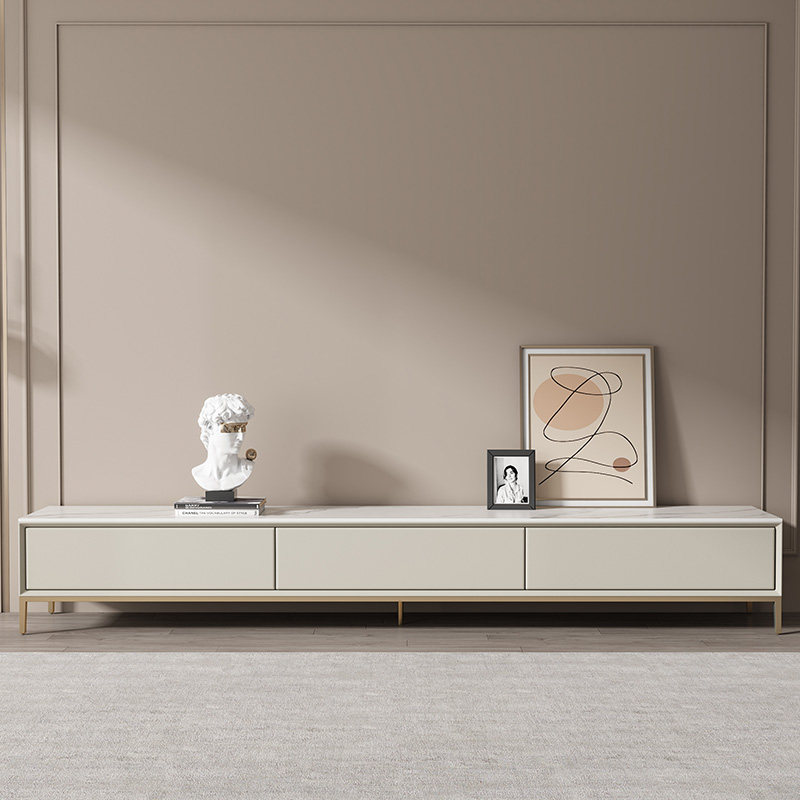 Italian rock slab TV cabinet coffee table combination modern minimalist living room home small apartment light luxury minimalist storage floor cabinet