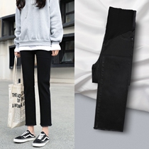 Pregnant Woman Pants Fall Exterior Wearing Spring And Autumn Style Fashion Jeans Autumn Clothes Loose Casual Foreign Air Tide Moms Straight Barrel Long Pants