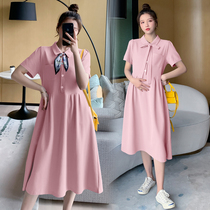 Pregnant Woman Summer Dress Polo Collar Summer Dress 2022 New Wave Spicy Mother Personality Pregnant Woman With Dress and Summer Little Subway