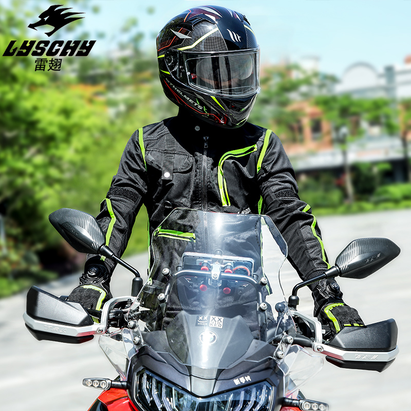 Motorcycle riding suit summer mesh breathable anti-fall suit men's reflective large size motorcycle suit racing suit knight equipment