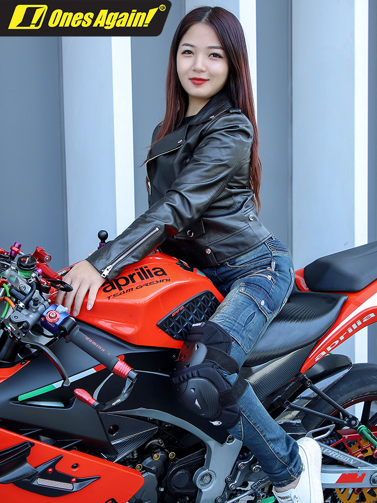 Ones again Motorcycle Knee Pad Elbow Pad Female Summer Short Locomotive Racing Anti-Fall Protective Gear Riding Equipment Male