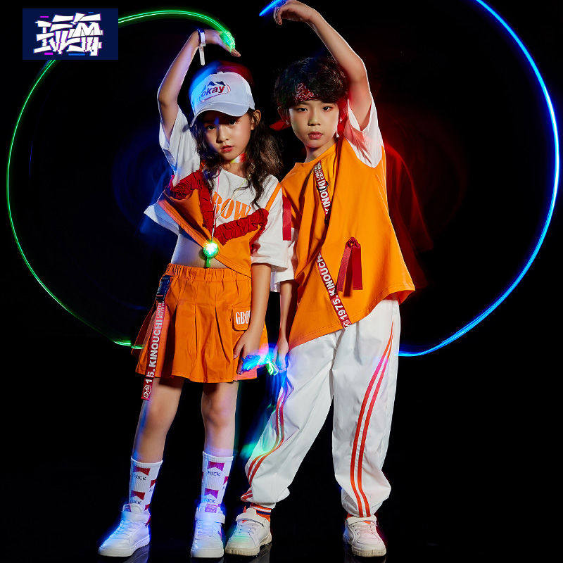 61 Children's Costumes Street Dance Boys Trendy Clothes Hip Hop Cool Trendy Girls Jazz Dance Costumes Catwalk Suit