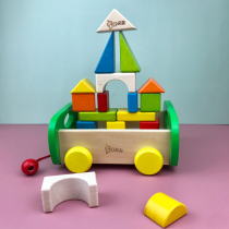 Childrens puzzle early teaching tractor block assembly toys baby boosts intelligence brain 1-2-3 - 4 years old and a half