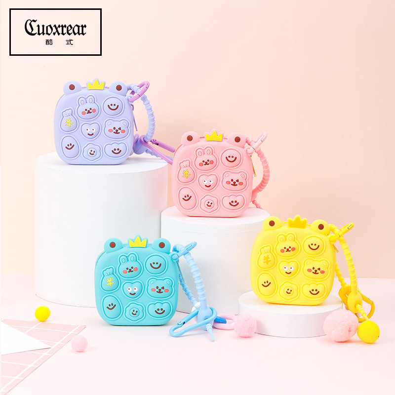 Net Red Cute Decompression Zero Wallet 2022 New student Decompression Extermination Mouse Pioneer Small Wallet Headphones CONTAINED SMALL BAG