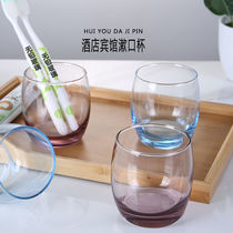 Hotel guest rooms Tempered glass cup Mouthwash cup Transparent thickened creative cup Brushing cup Water cup Straight cup