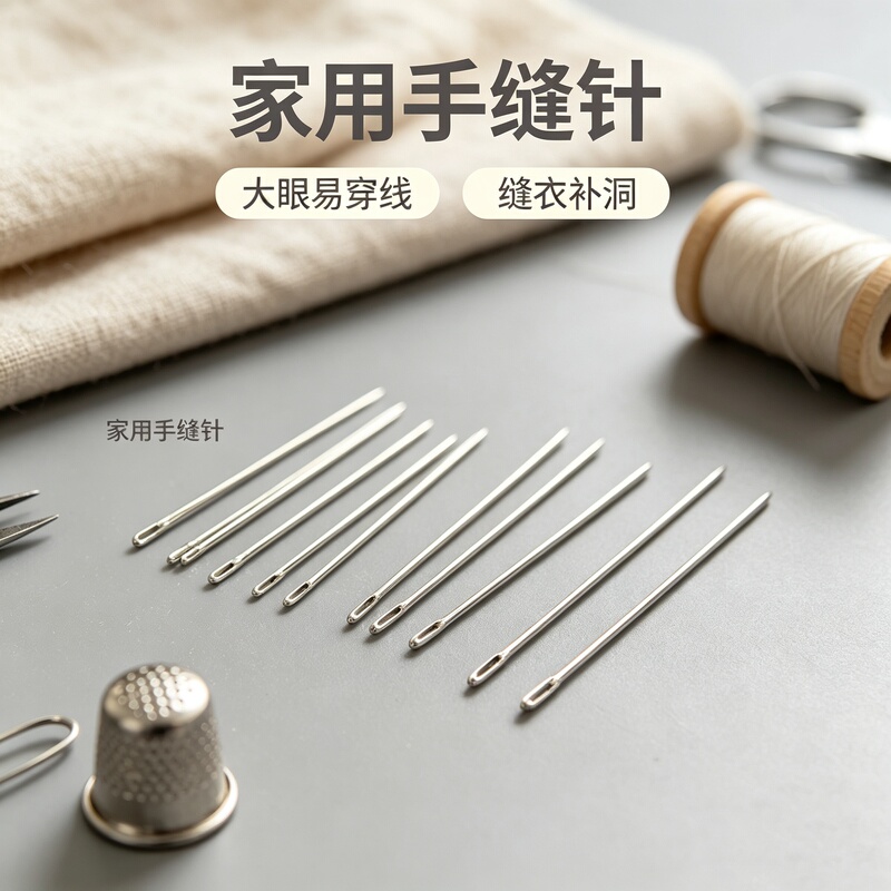 Large-Eye Hand Sewing Needle, Easy to Thread, Sewing Needle for Clothes, Household Special-Purpose Hand Needle, Long Thin Needle with Large Eye, Small Needle for Sewing Quilts Large-Eye Hand Sewing Needle, Easy to Thread, Sewing Needle for Clothes, Household Special-Purpose Hand Needle, Long Thin Needle with Large Eye, Small Needle for Sewing Quilts