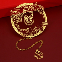 Bookmark custom metal classical Chinese style hollow out custom to map custom logo creative brass free lettering paint
