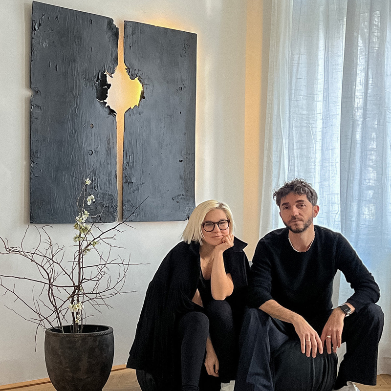 Modern Simple Niche High-End Art (Fire Fire) Black and White Wabi-Sabi Style Decorative Painting Hotel Lighting Device