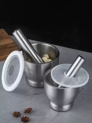 Ring garlic Pat grinding mortar solid mortar Panax notoginseng mash jar garlic mortar crushing garlic kitchen