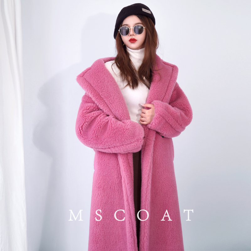 M Brand Raspberry Pink Teddy Bear Coat for Women, Winter Thickened Warm Loose Mid-Length Fur Coat 2025 New M Brand Raspberry Pink Teddy Bear Coat for Women, Winter Thickened Warm Loose Mid-Length Fur Coat 2025 New