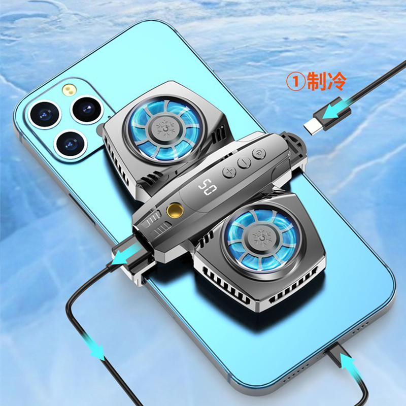 Number of sensible temperature-controlled mobile phone radiators coolers Black shark ice sealed back clip Semiconductor applicable Apple Huawei oppo Xiaomi vivo game hair hot double refrigeration with water cooled charging live big face