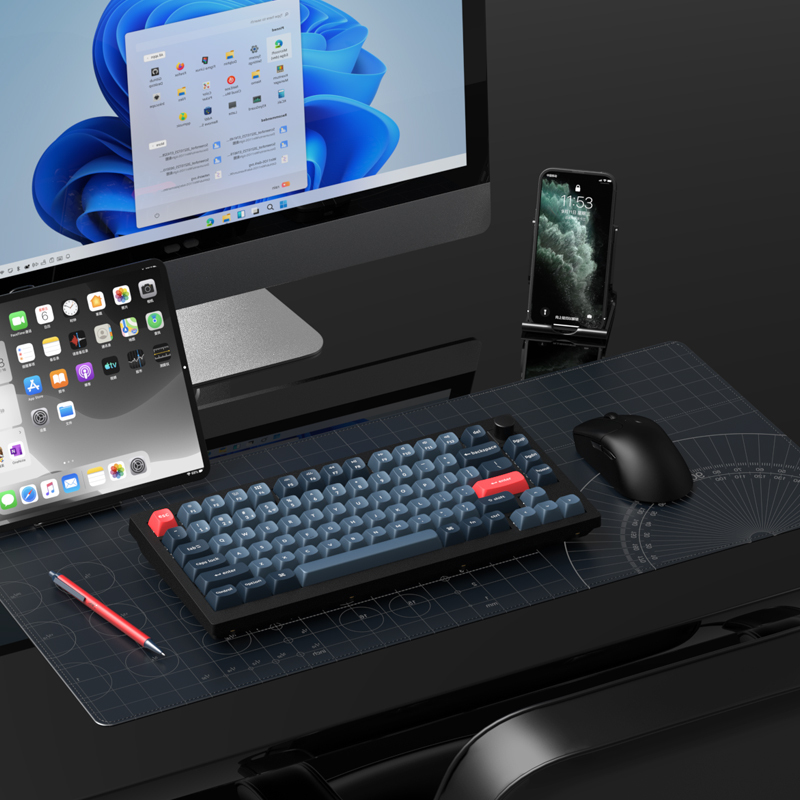 Keychron V1Max Three-Mode Hot-Swappable Gasket Customized Mechanical Keyboard 82 Keys Via Key Modification Rgb