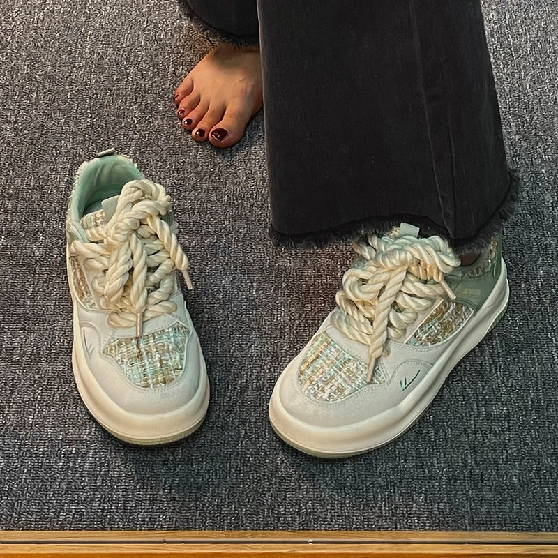 Back Force Women's Shoes Board Shoes Woman 2023 New Winter Thick Bottom 100 Hitch Small White Shoes Casual Sneaker Children Autumn Winter-Taobao