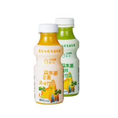 【12瓶/箱】芒果果汁益生菌猕猴桃汁维生素c饮料饮品340ml/6/12瓶