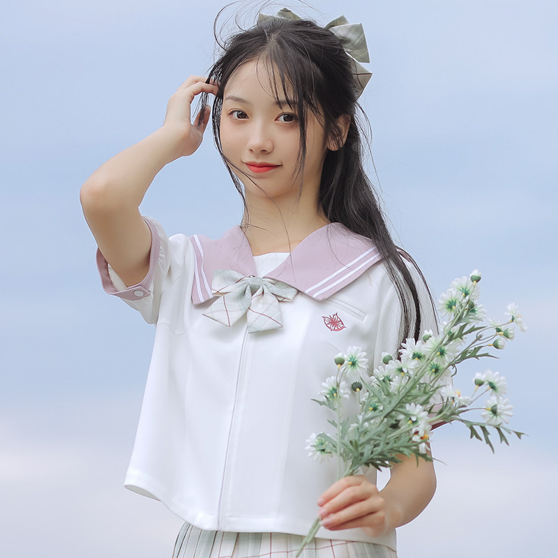 Pool Xia X Summer City West Joint (Ryo Girls) sailor to serve original JK uniforms genuine shirts blouses women