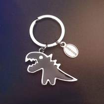 Korean creative cartoon little dinosaur car keychain ring chain ring Book backpack pendant Men and women cute custom gifts