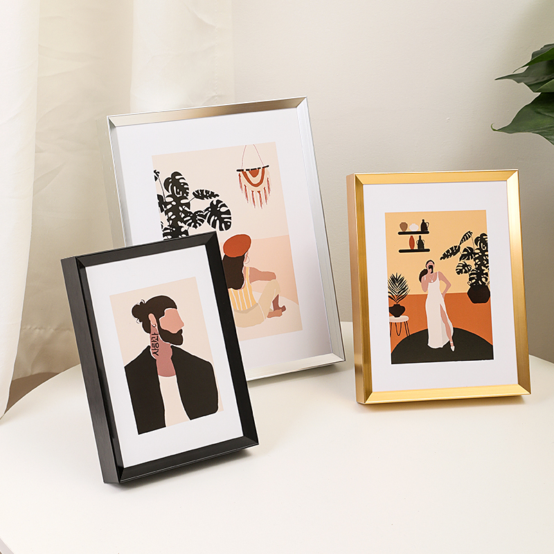Narrow-Edge Metal 7inch Photo Frame Display Stand for Developing Photos into 6-Inch 8inch 10inch Photo Album Frames, Nordic Wall-Mounted Decoration