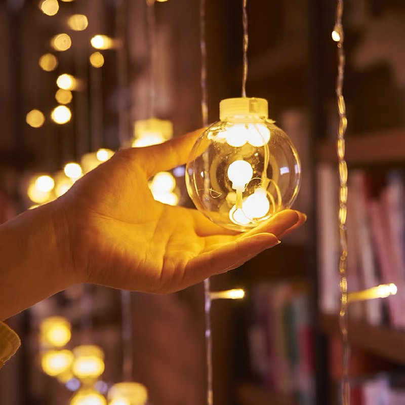led small lights wishing ball star lights camping room atmosphere decoration lights bedroom flashing lights solar curtain lights