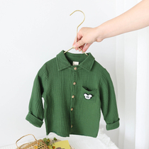  Xiaoyi mother baby long-sleeved shirt 1-3 years old tide 2020 spring and autumn boys cotton and linen shirt Childrens baby top