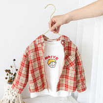  Boys long-sleeved T-shirt Spring and autumn 1-4 years old baby cartoon bottoming shirt Childrens spring T-shirt Infant childrens clothing Korean version
