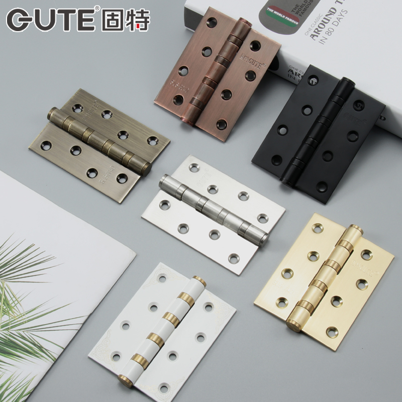 Gooter 304 stainless steel chamber inner door hinged dressing room door toilet door hinge flat open 4 inch fold loose leaf grey