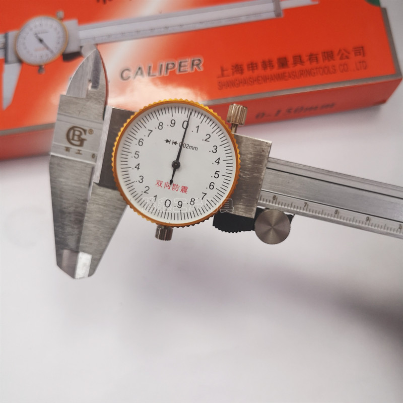 Shanghai Baigong belt table Stainless steel high precision two-way shockproof belt table vernier caliper 150 200 300