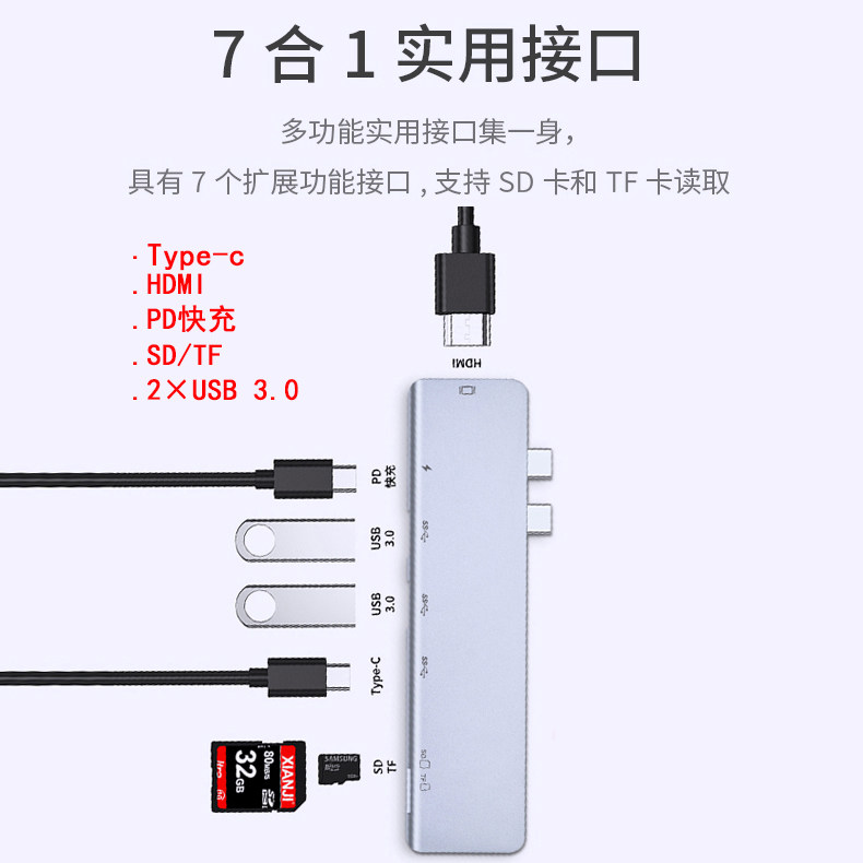 MiraScreen's new Type-c Multifunction Dock TC14 Converter 7-in-1HDMI Notebook Exclusive