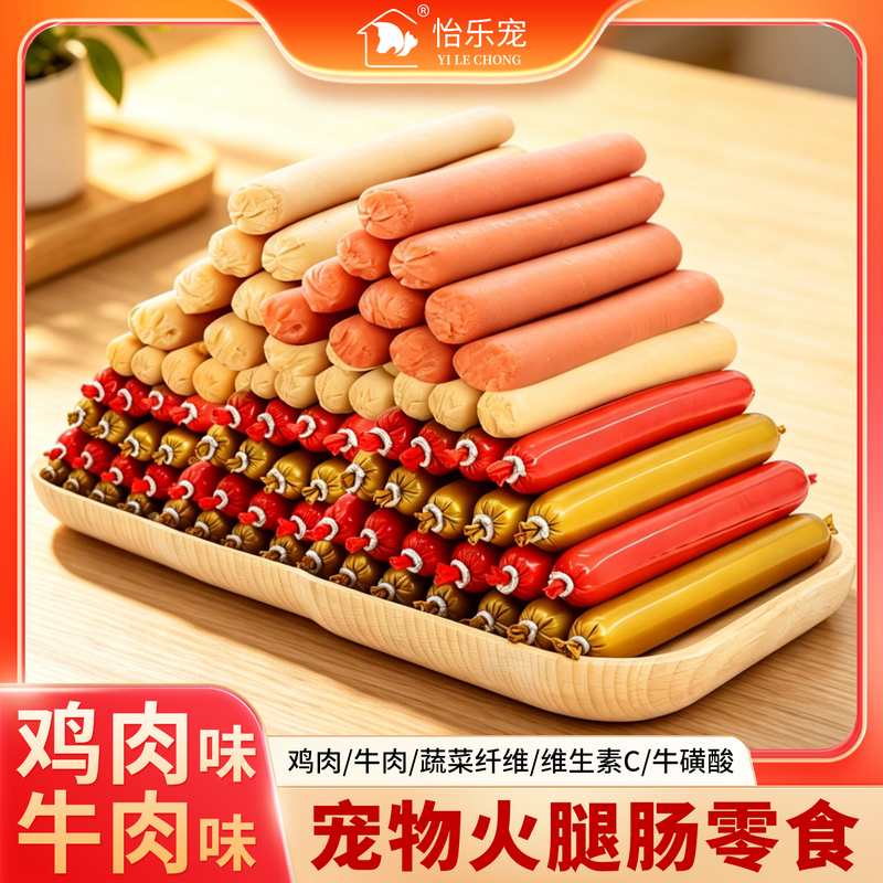 Pet Ham Sausage, Freeze-Dried Sausage Snacks for Cats, Dogs and Small Dogs
