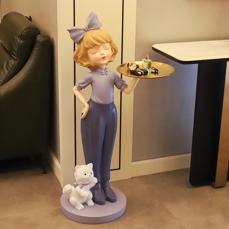 Net red girl living room ornaments large floor creative TV cabinet resin home decorations housewarming new home gifts