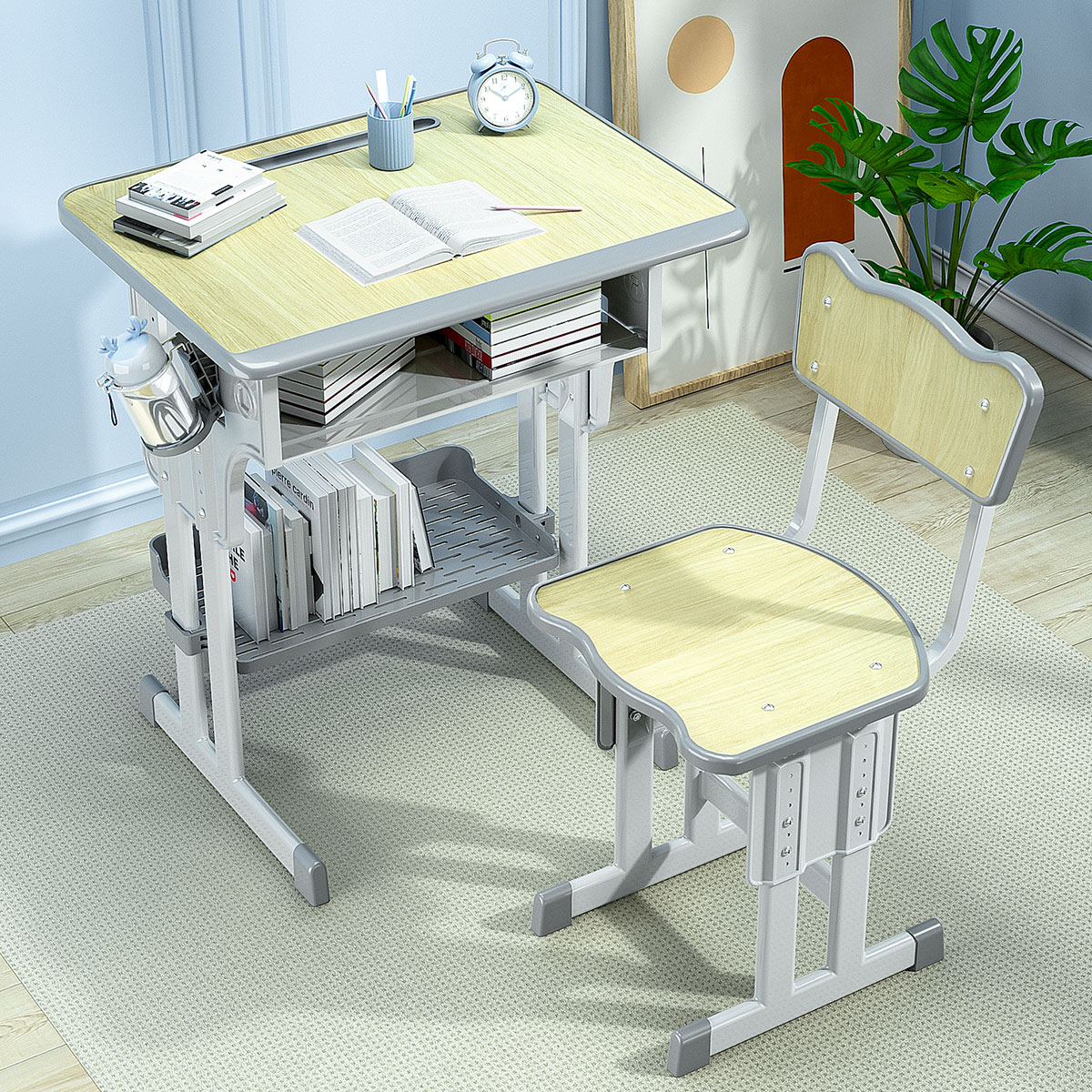 Children Study Table Elementary School Students Desk Boys And Men Children Home Desks Subtable Lift Suit Class Table And Chairs Subwork